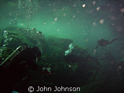 diving in the cenotes of playa del carmen by John Johnson 